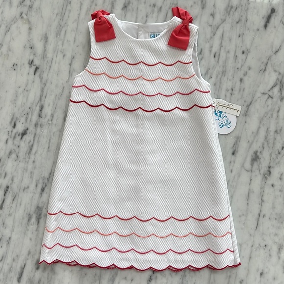 Robe Orient Expressed Fille 6 Ans – Blanc Piqué, Noeud Bleu, Coton, Longueur Genou